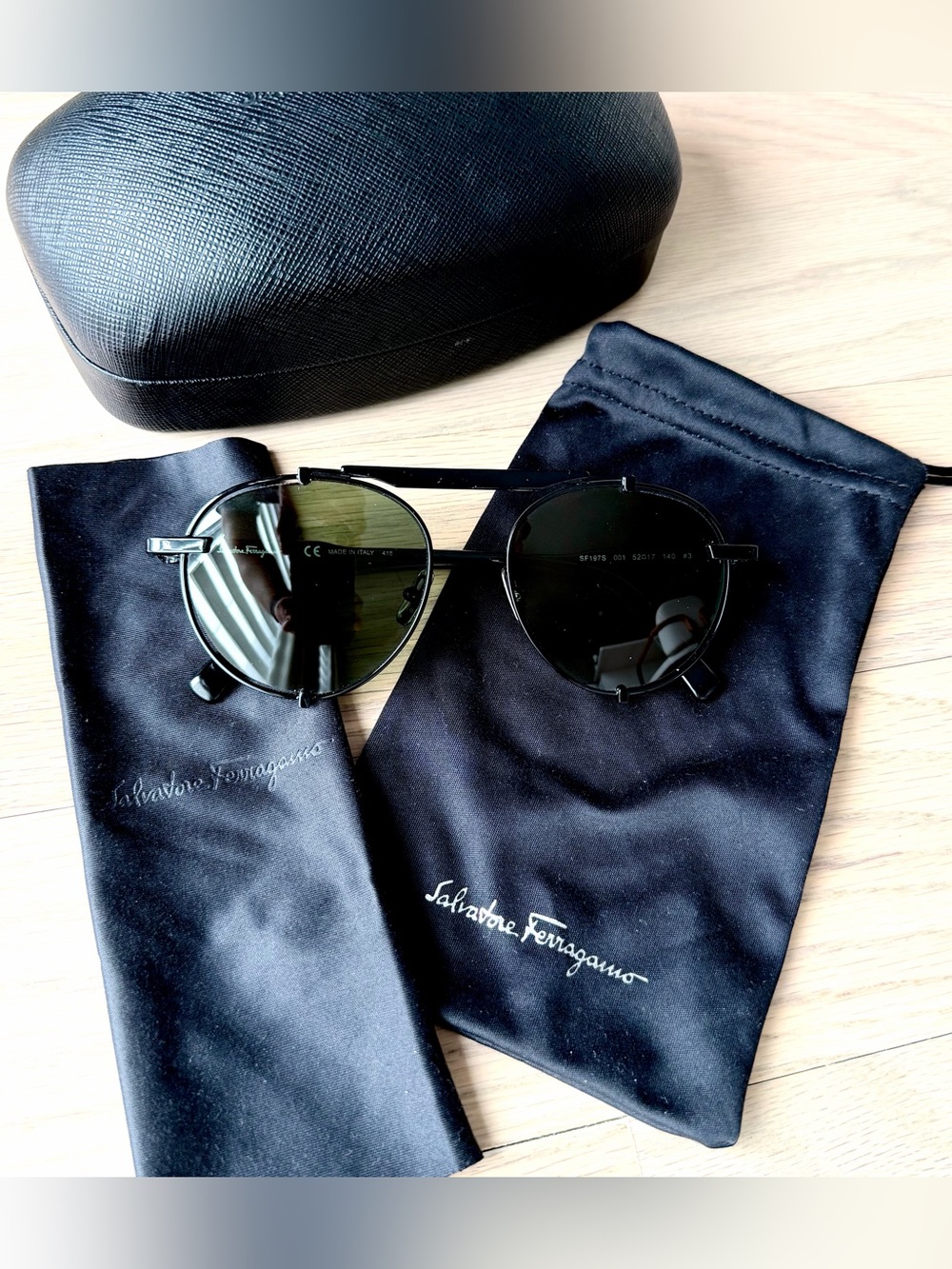 🌿 Ferragamo Men’s Aviator Sunglasses